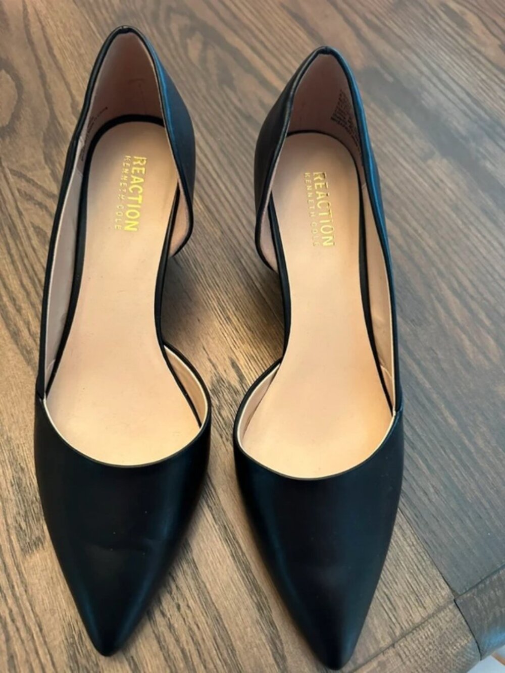 Black leather heels